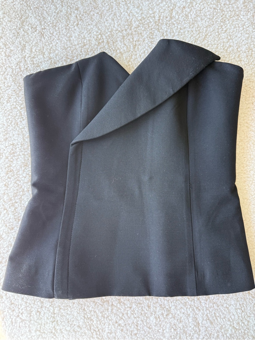 Zara Black Strapless Pencil Skirt with Folded Overlay